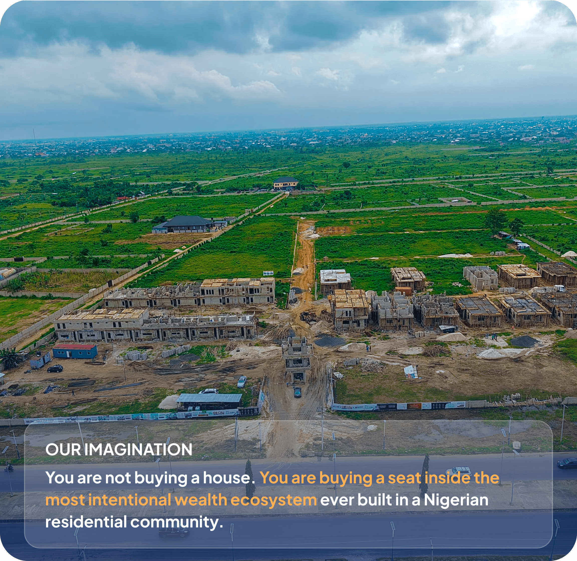 Aerial view of the PamTech estate development and surrounding landscape