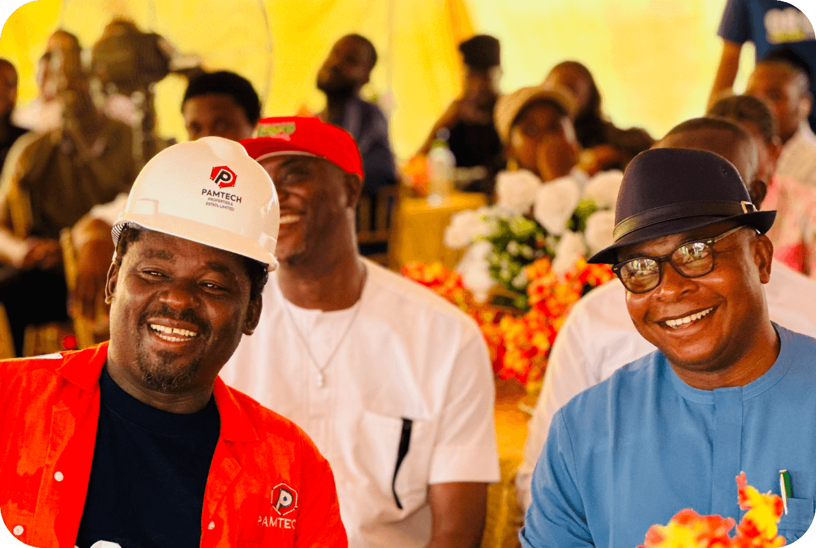 Partners and guests smiling together at the launch celebration